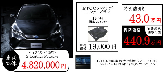 ハリアー　値引きプラン1