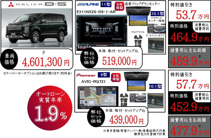 デリカD5　P　値引き
