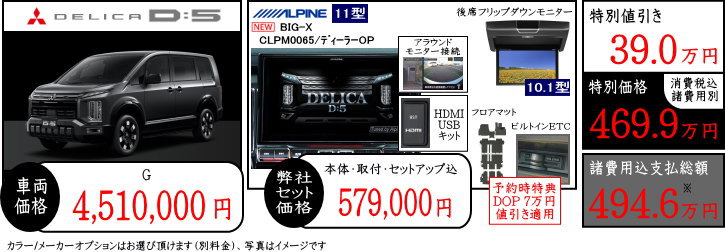 デリカD5　G　値引きプラン