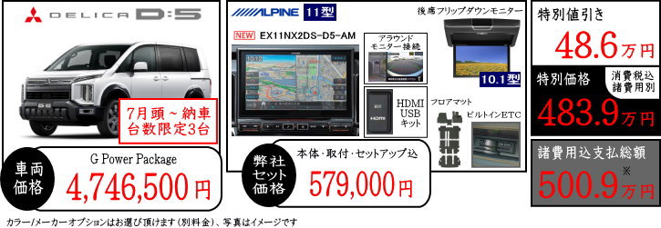 新型デリカD5 G-Power 値引きプラン