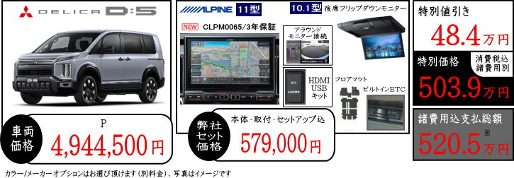 新型デリカD5　P　値引きプラン